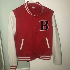 A ‘Varsity Letter Jacket’ with a B on the front.